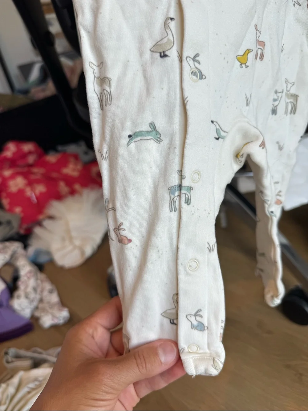 Peek Baby Neutral Animal-Print One-Piece Sleeper